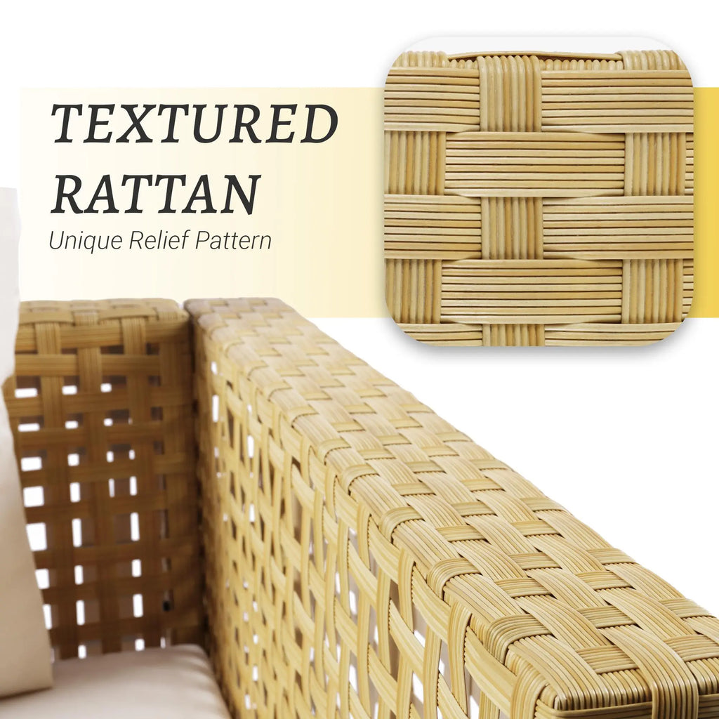 7 Pieces Patio Furniture Set, Outdoor Furniture Set, Sofa Set, Outdoor Seating Group, Durable PE Wicker Rattan Construction, Ideal Sofa Set for Comfortable Lounging Summervibes