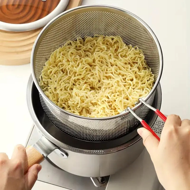 Stainless Steel Multifunctional Fryer- Deep Fryer with Basket-Non-Stick Saucepan-Deepfryer-Kitchenmusthaves-Suitable for Induction & Gas Stoves 1.5Quart
