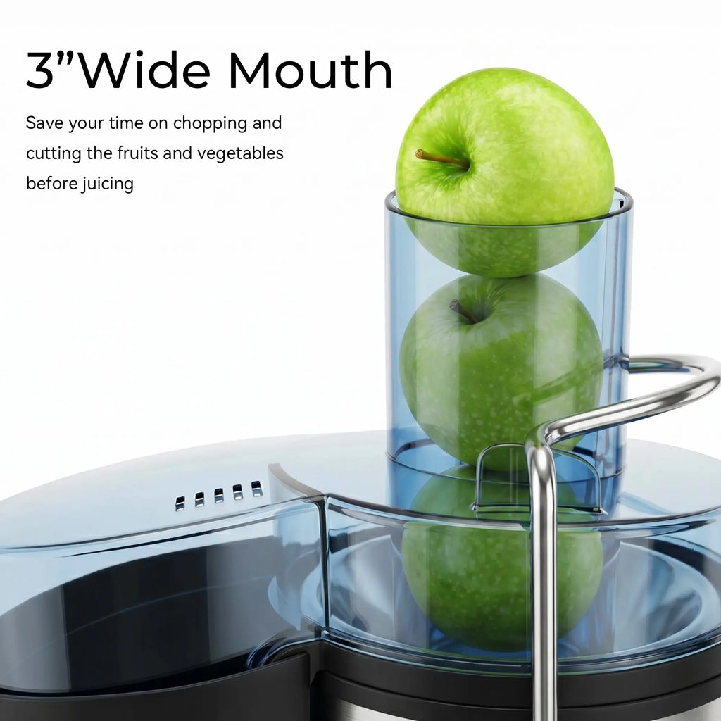 Boyuevi-3" Feed Chute for Whole Fruits and Veg ,800W Home Use Multi-Function Electric Juicer with , Centrifugal Juicer with 30 Oz. Juice Jug, Easy to Clean,Bpa-Free Blender Outdoorfun