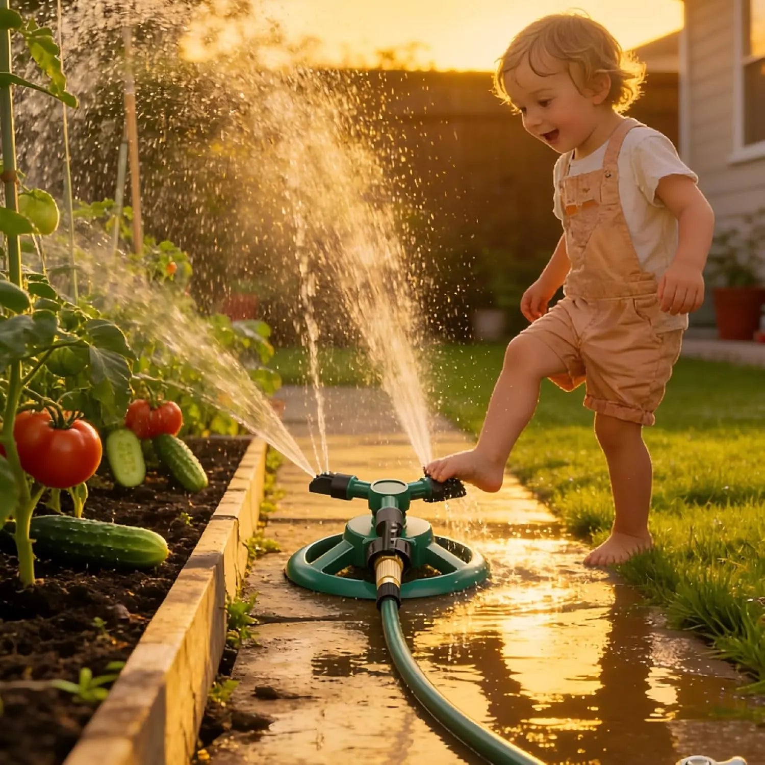 360 Degree Rotating Lawn Sprinkler, Automatic Garden Watering System, Large Area Coverage Irrigation, Heavy Duty Yard Sprinkler for Outdoor Spray, Adjustable Lawn & Garden Watering Device