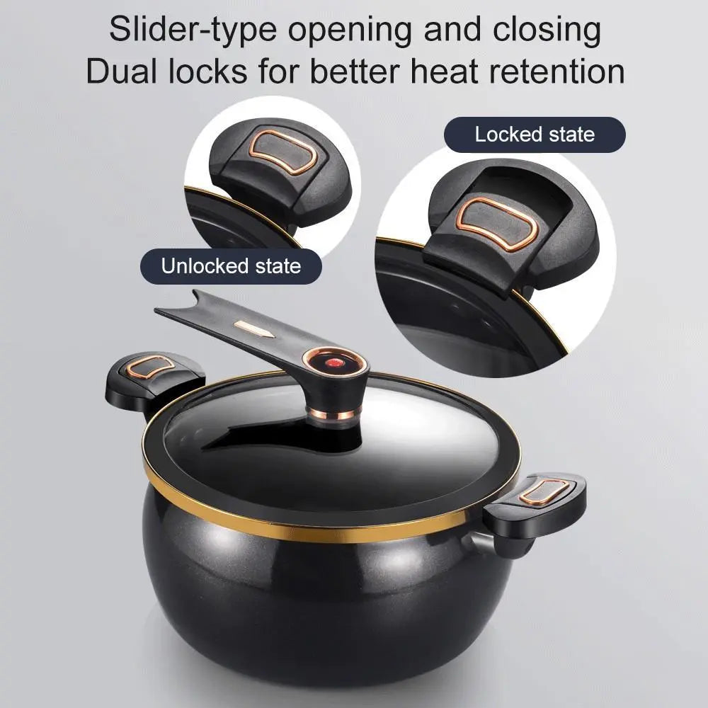 Micro Pressure Cooker 8.45Qt Nonstick Cooking Pot Fast Cooking Kitchen Cookware with Safety Valve Glass Lid for Gas Stovetop, Mothersdaygift#Summervibes