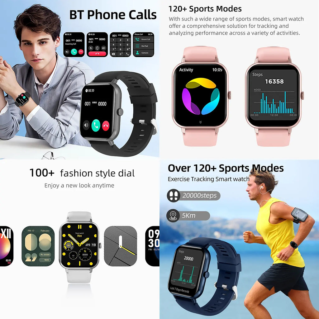 1.83" Touch Screen Smart Watch, Digital Fitness Watches with Call Function & 100+ Sports Modes, Multifunctional Electronic Fitness Watch, Smartwatch Watch, Wearable, Waterproof Smartwatch, Custom Wristwatch, Touchscreen Smartwatch #GLOBAL PICKS