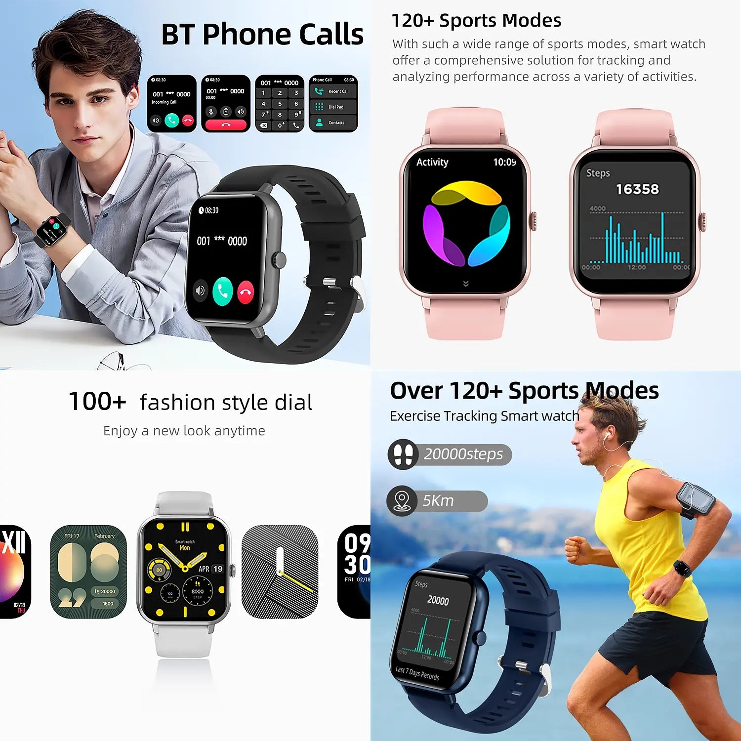 1.83" Touch Screen Smart Watch, Digital Fitness Watches with Call Function & 100+ Sports Modes, Multifunctional Electronic Fitness Watch, Smartwatch Watch, Wearable, Waterproof Smartwatch, Custom Wristwatch, Touchscreen Smartwatch #GLOBAL PICKS