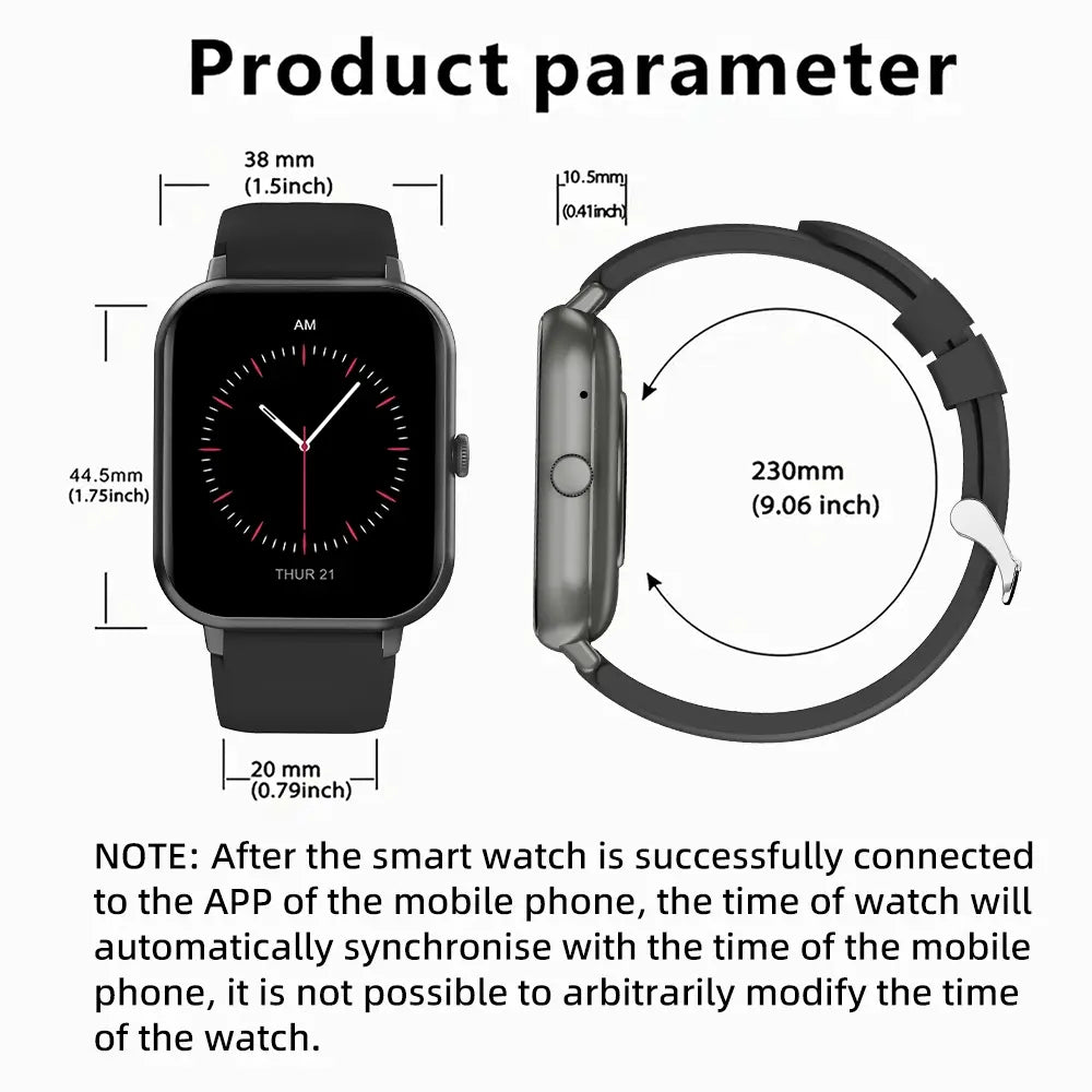 1.83" Touch Screen Smart Watch, Digital Fitness Watches with Call Function & 100+ Sports Modes, Multifunctional Electronic Fitness Watch, Smartwatch Watch, Wearable, Waterproof Smartwatch, Custom Wristwatch, Touchscreen Smartwatch #GLOBAL PICKS