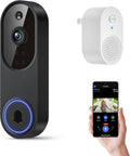 1080P Wireless Wi-Fi Video Doorbell Camera with Two Way Audio Night Vision Cloud Storage Smart AI Motion Detection Supports 2.4Ghz Wi-Fi Only for Home Security